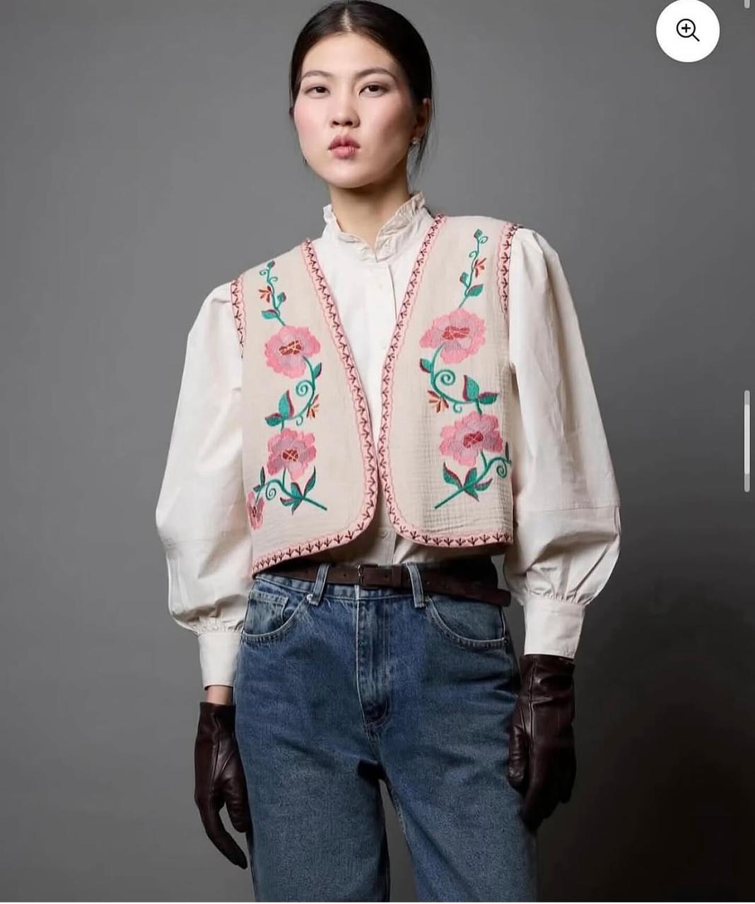 Floral Embroidered Vest