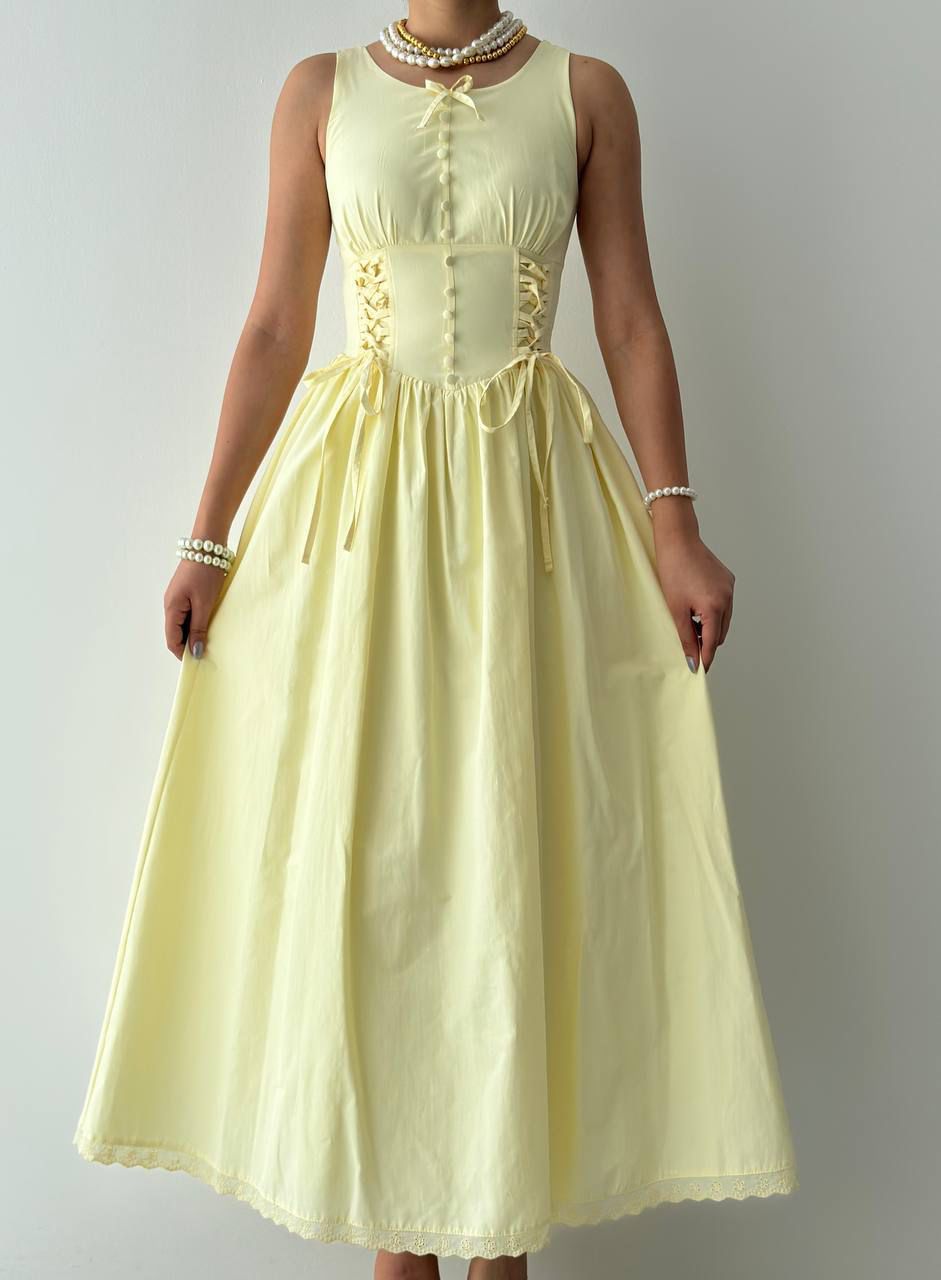 Blush Lace-Up Junior Dress