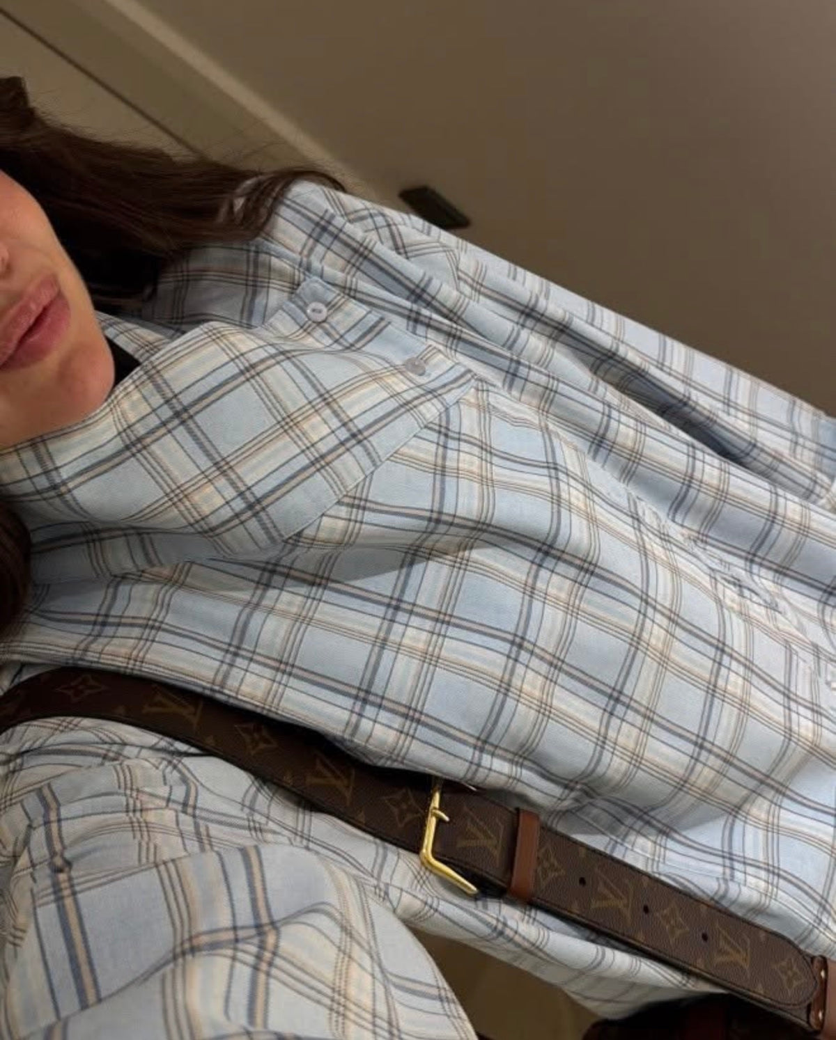 Blue Plaid Oversized Shirt Jacket