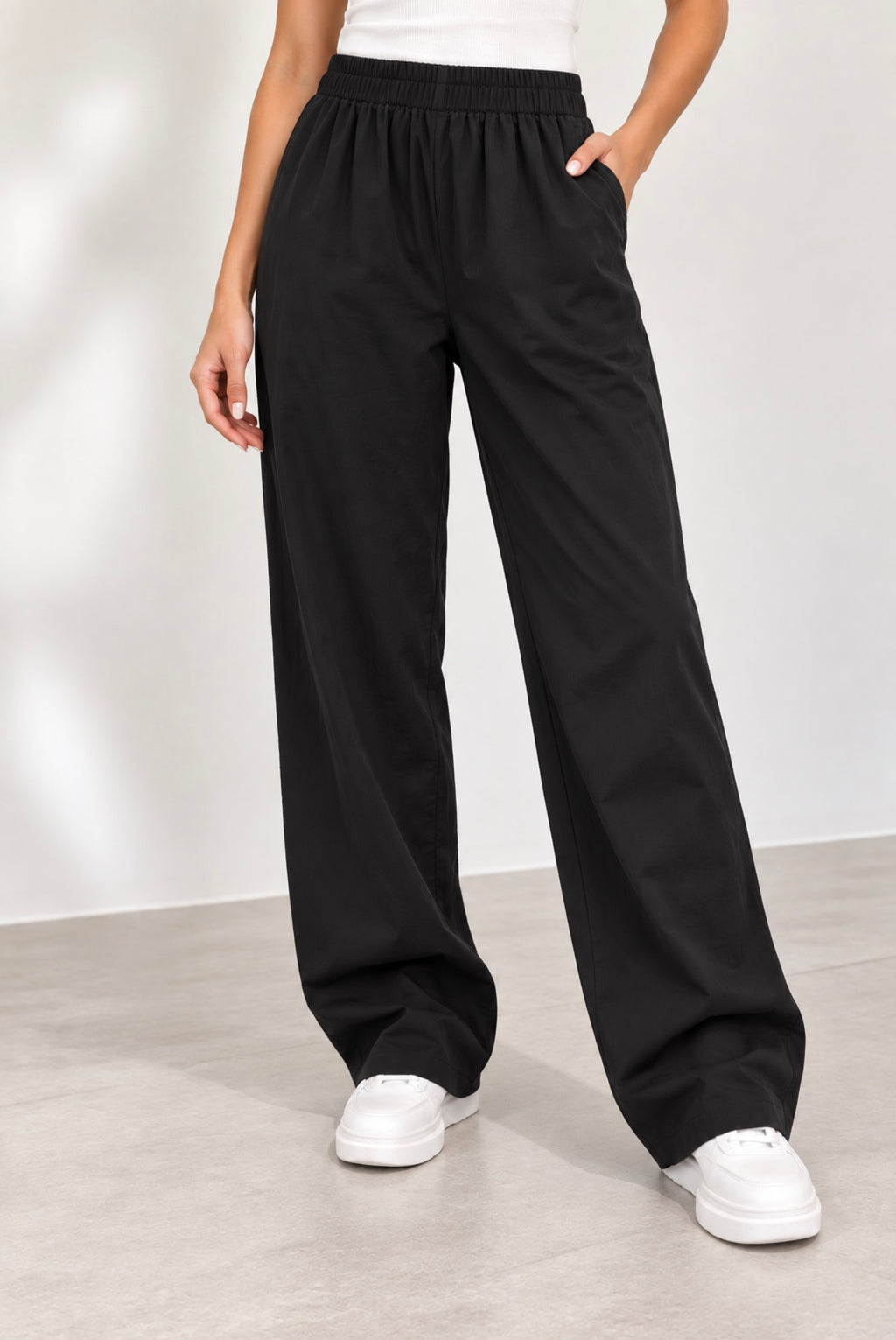 Taupe Wide-Leg Relaxed Pants