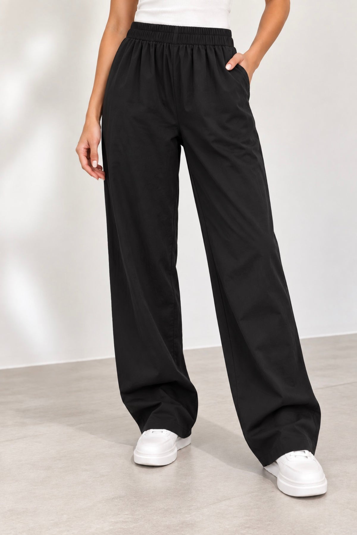 Taupe Wide-Leg Relaxed Pants