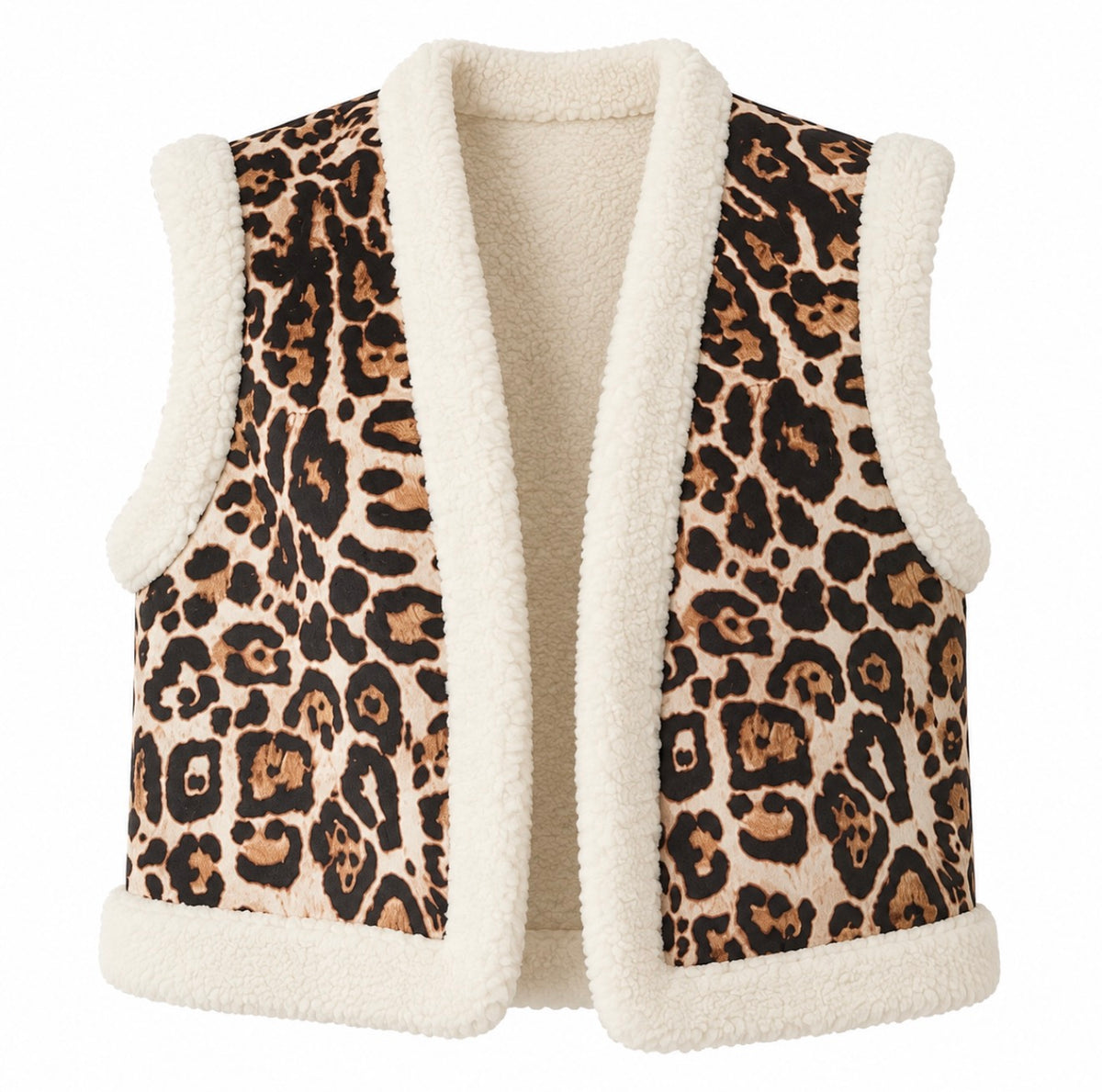 Leopard Sherpa Vest – Made in Turkey