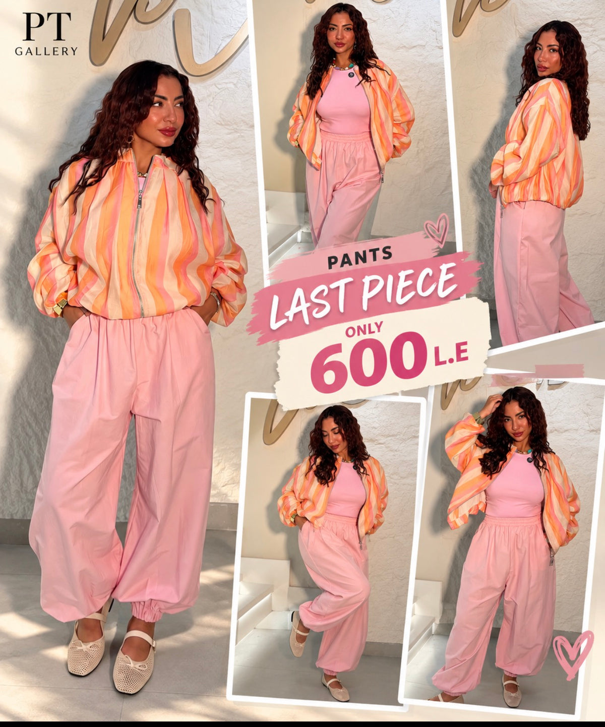Soft Pink Relaxed Wide-Leg Pants
