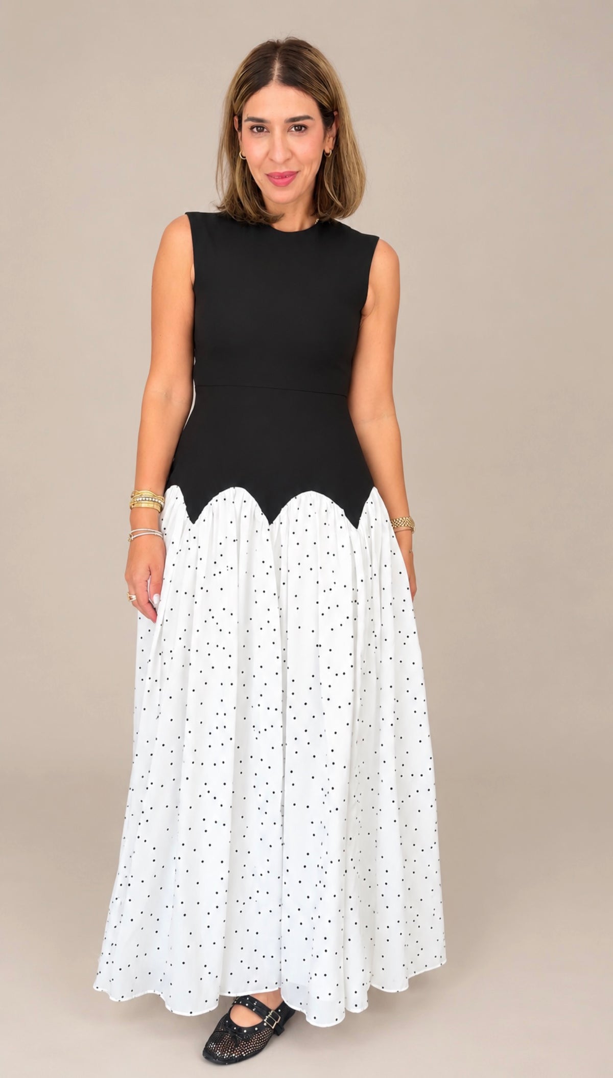 Milos Dress In Black / White