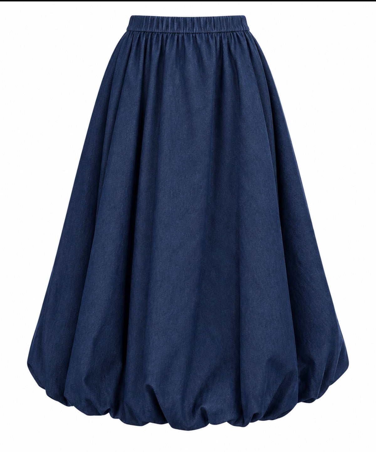 Navy Pleated Maxi Skirt