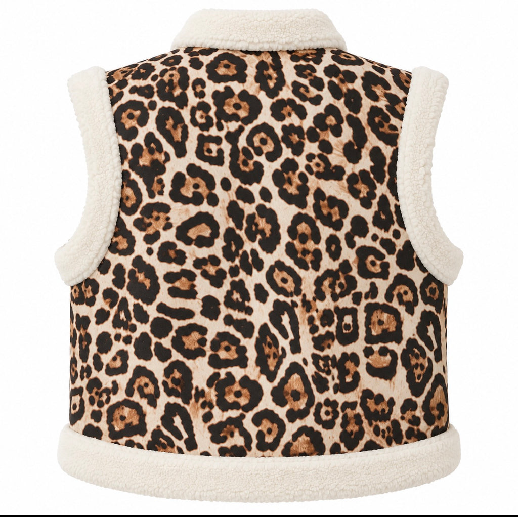 Leopard Sherpa Vest – Made in Turkey