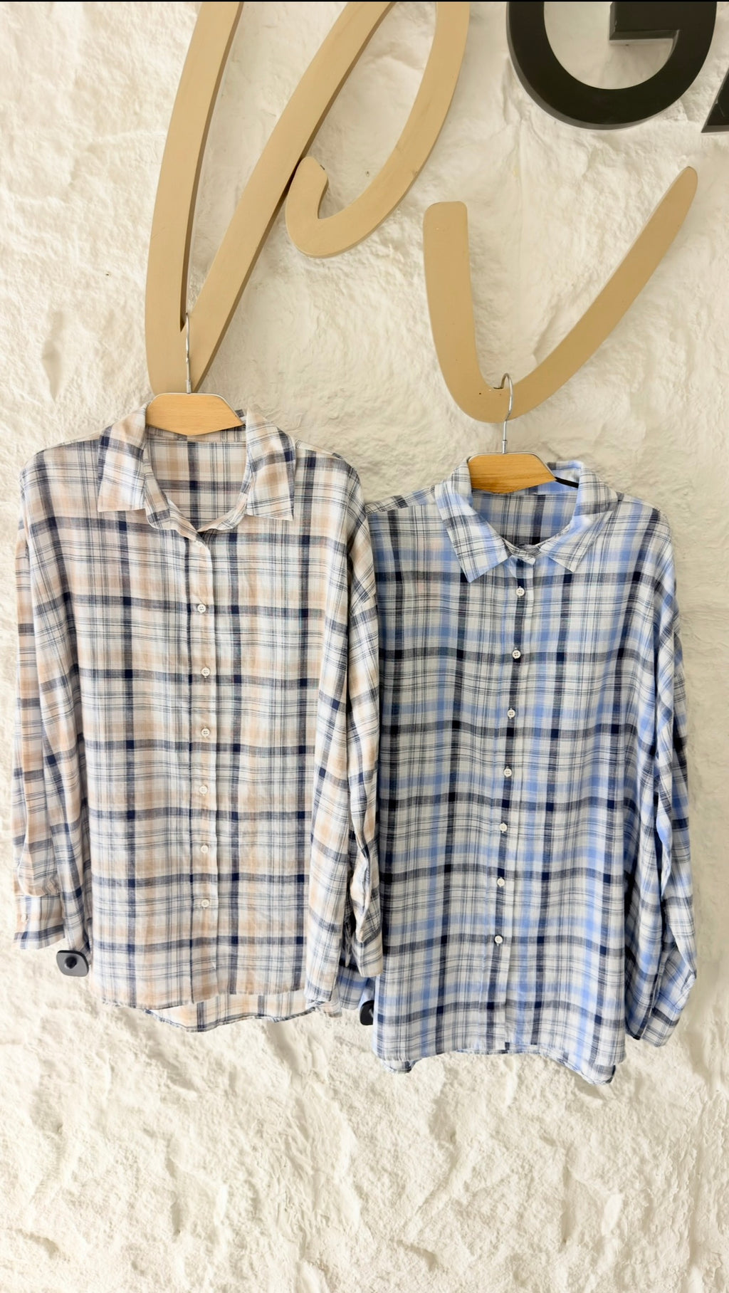 Blue Plaid Oversized Shirt