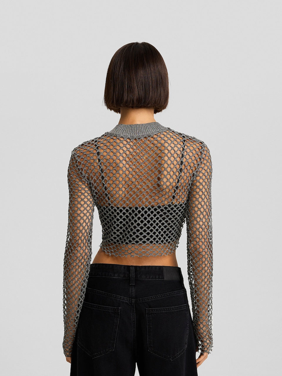 Mesh Knit Crop Top (Made in Turkey)