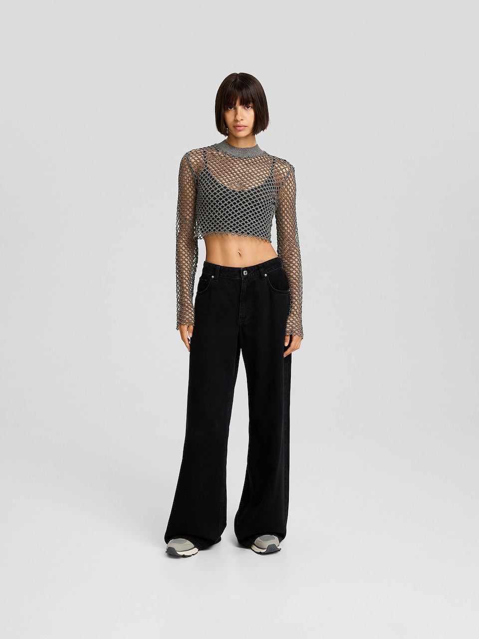 Mesh Knit Crop Top (Made in Turkey)