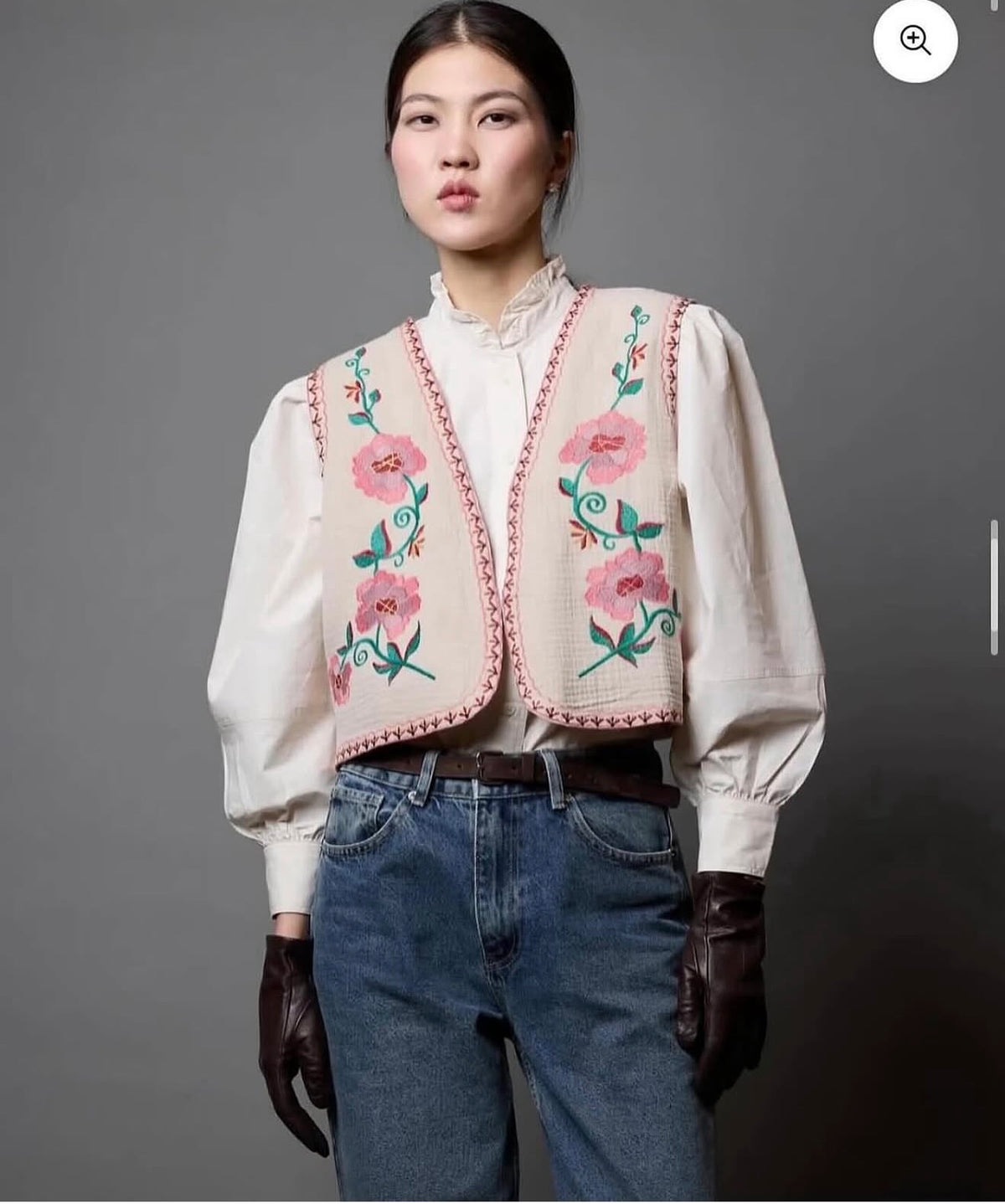 Vintage floral vest