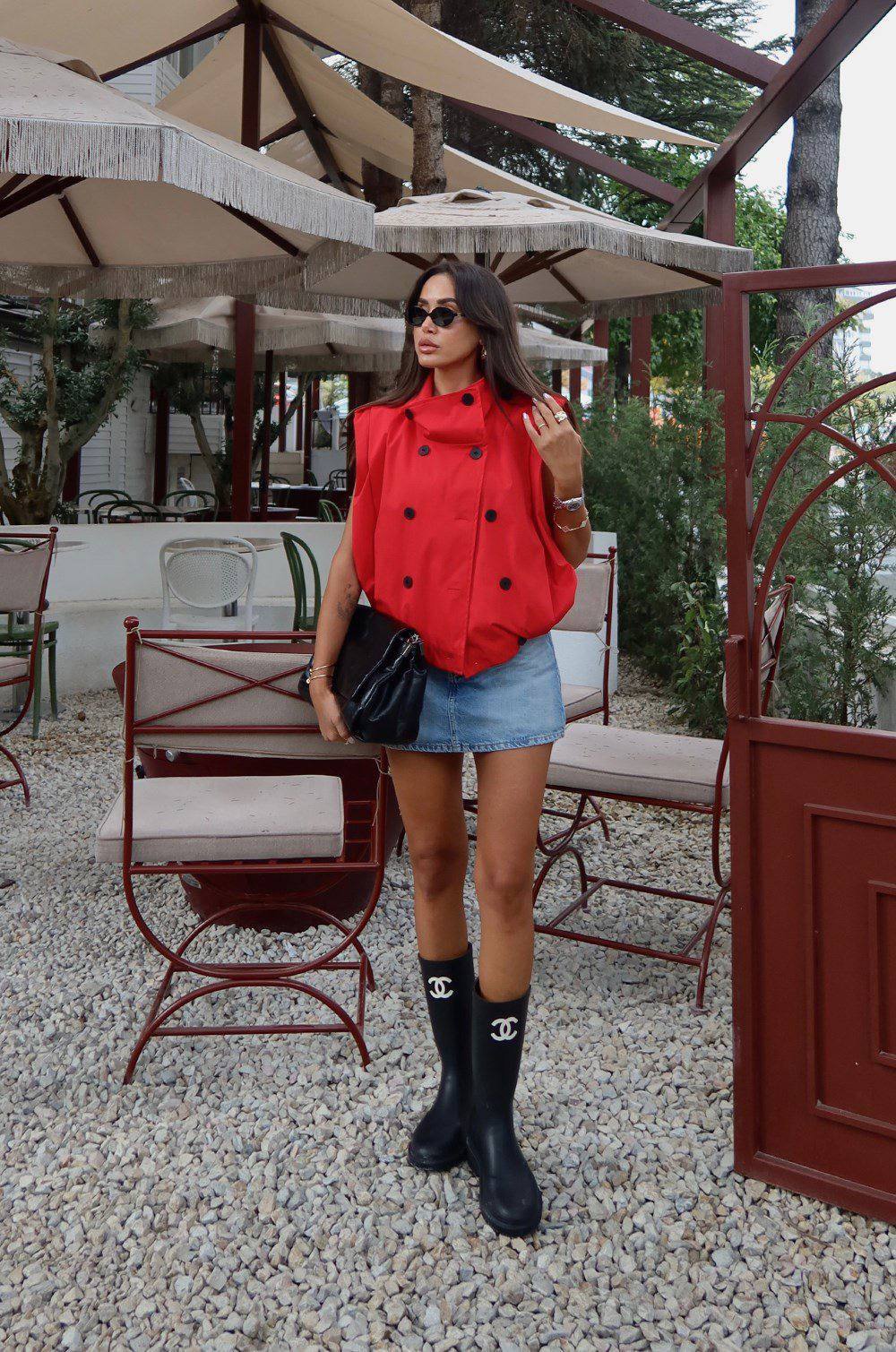 Double-Breasted Red Vest