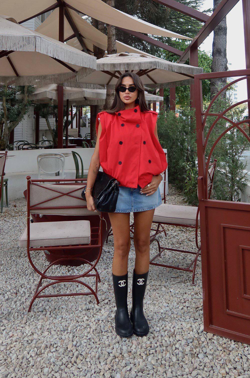 Double-Breasted Red Vest