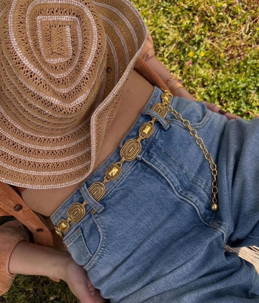 Gold chain belt