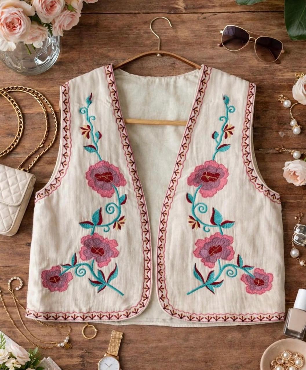 Vintage floral vest